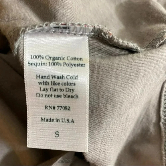 Threads4thought S Tan‎ sweatshirt w/racer stripes - Picture 6 of 7